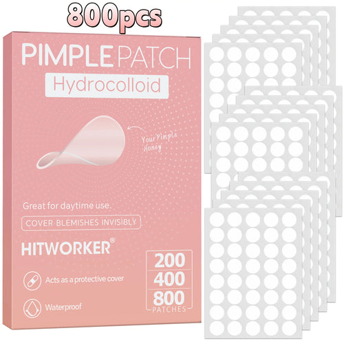 HITWORKER 800-Piece Acne Patches | Hydrocolloid Round Acne Patches |